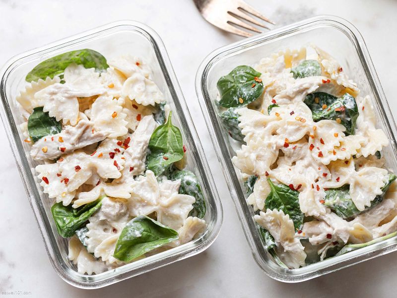 Chicken Spinach Pasta Salad MealPrep Recipe Chicken Salad Meal Prep