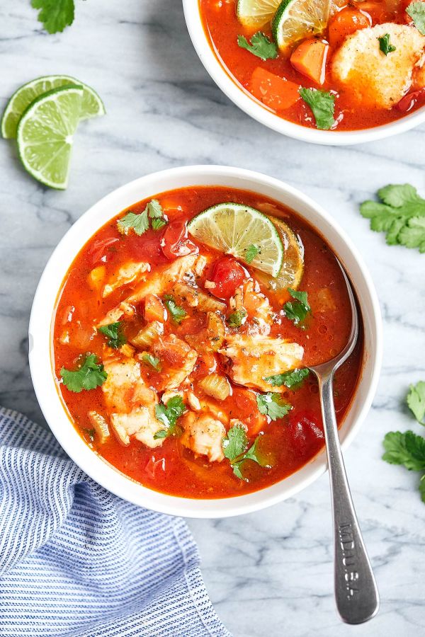 Easy Fish Soup with Mediterranean Flavors