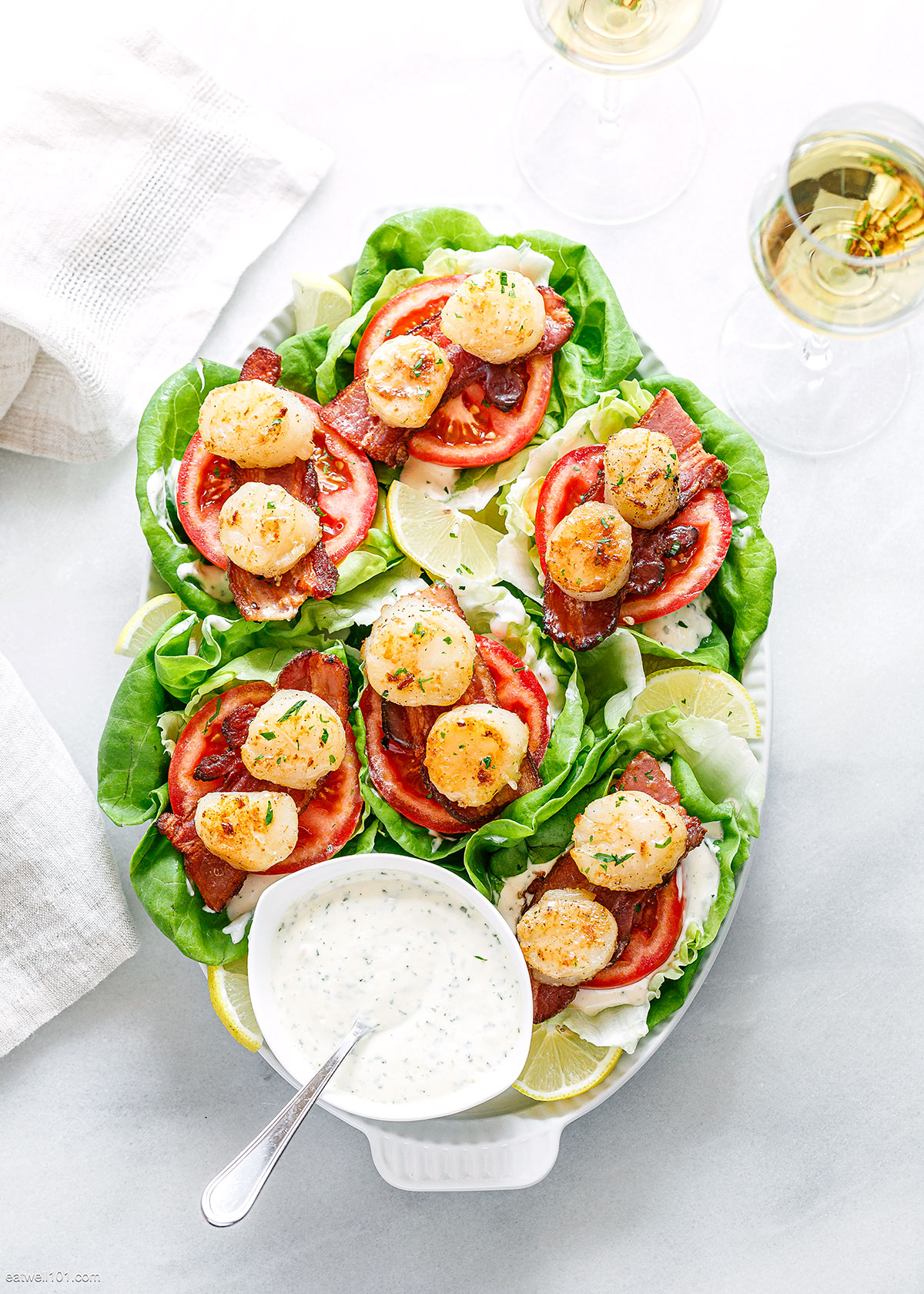 seared sea scallops blt recipe