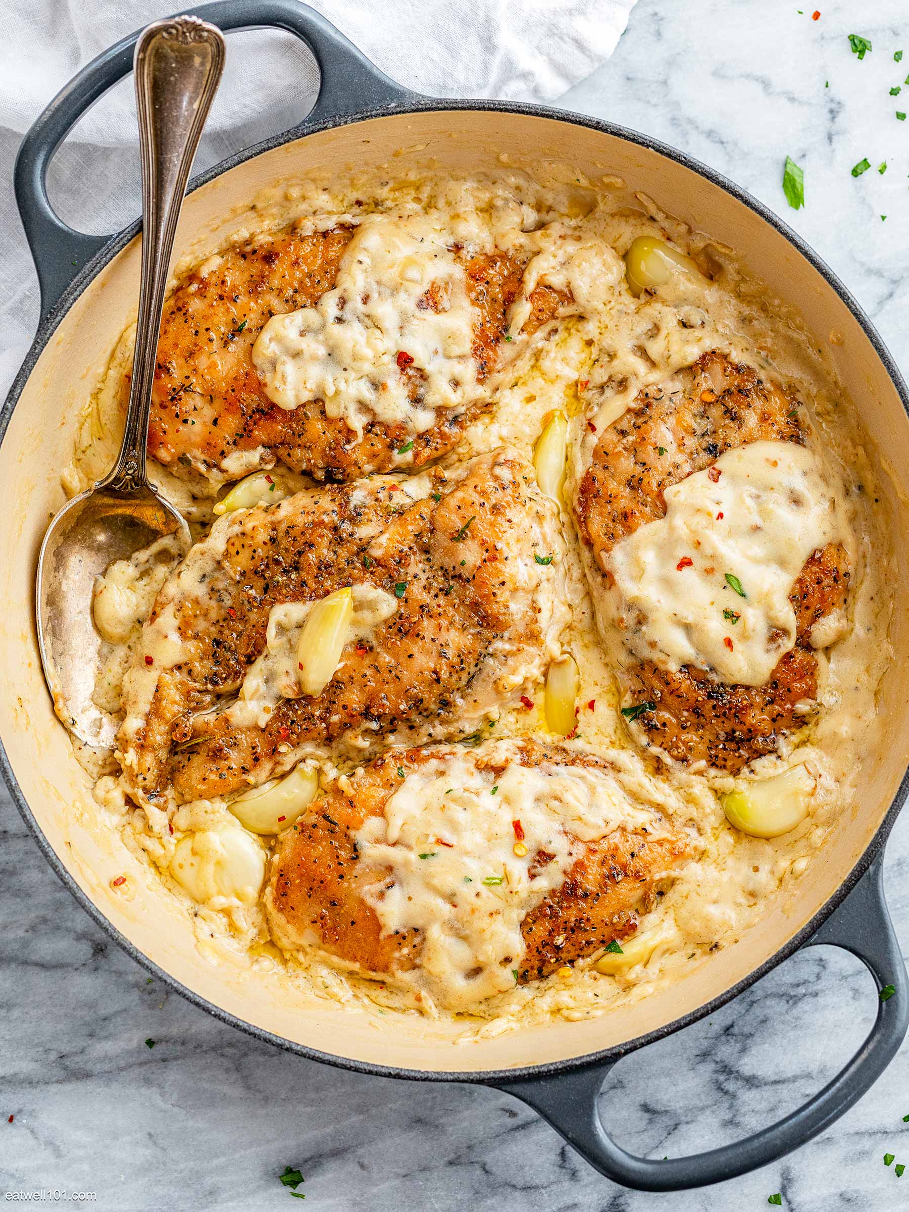 Tips for searing the chicken breasts in the pan