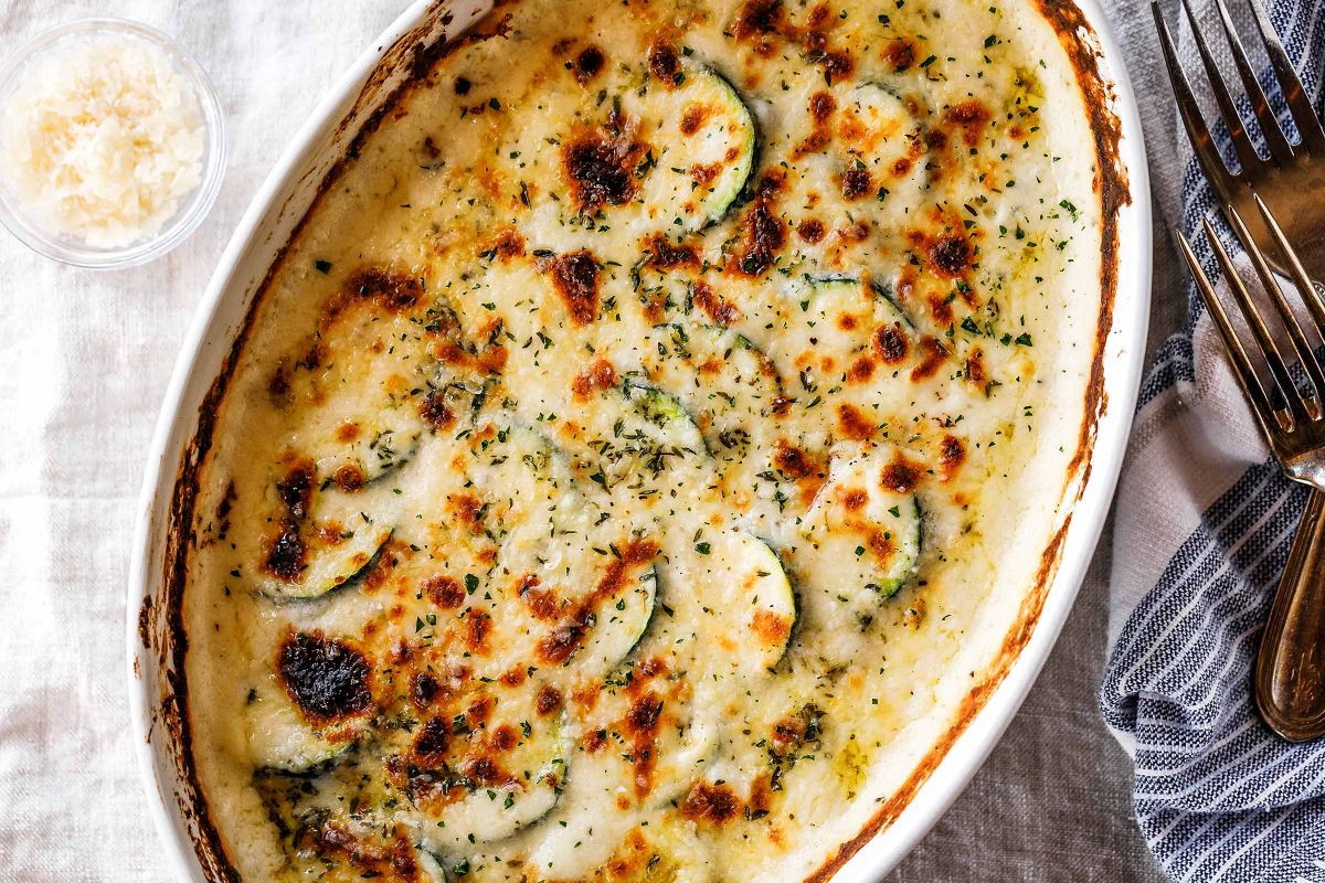 Cheesy Zucchini Gratin