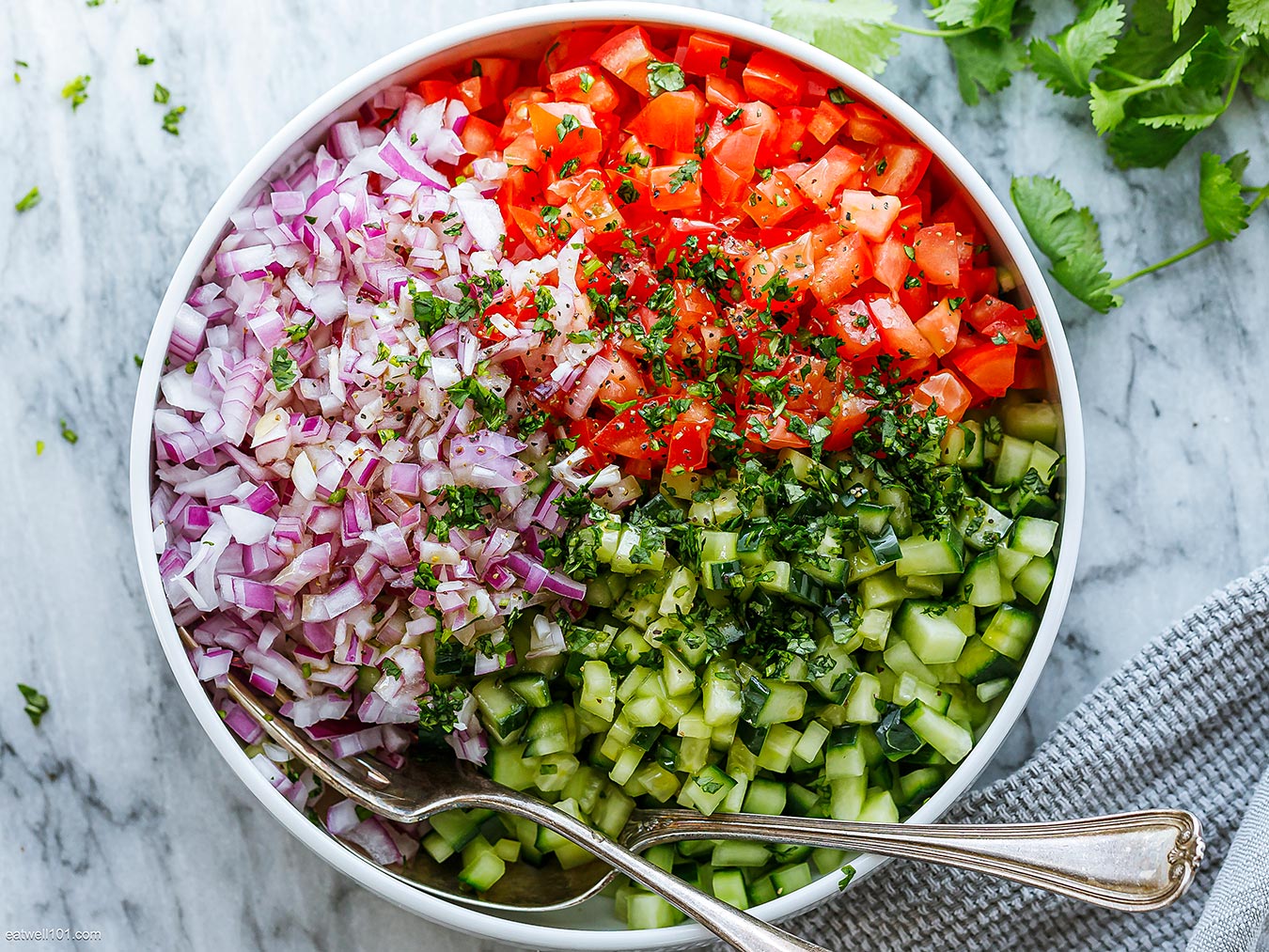 Mediterranean Salad Recipe with Cucumber, Tomato and Onion ...