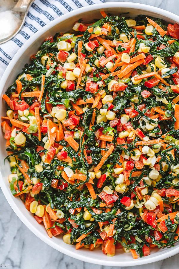 Chopped Kale Salad - #recipe by #eatwell101 - https://www.eatwell101.com/chopped-kale-salad-recipe