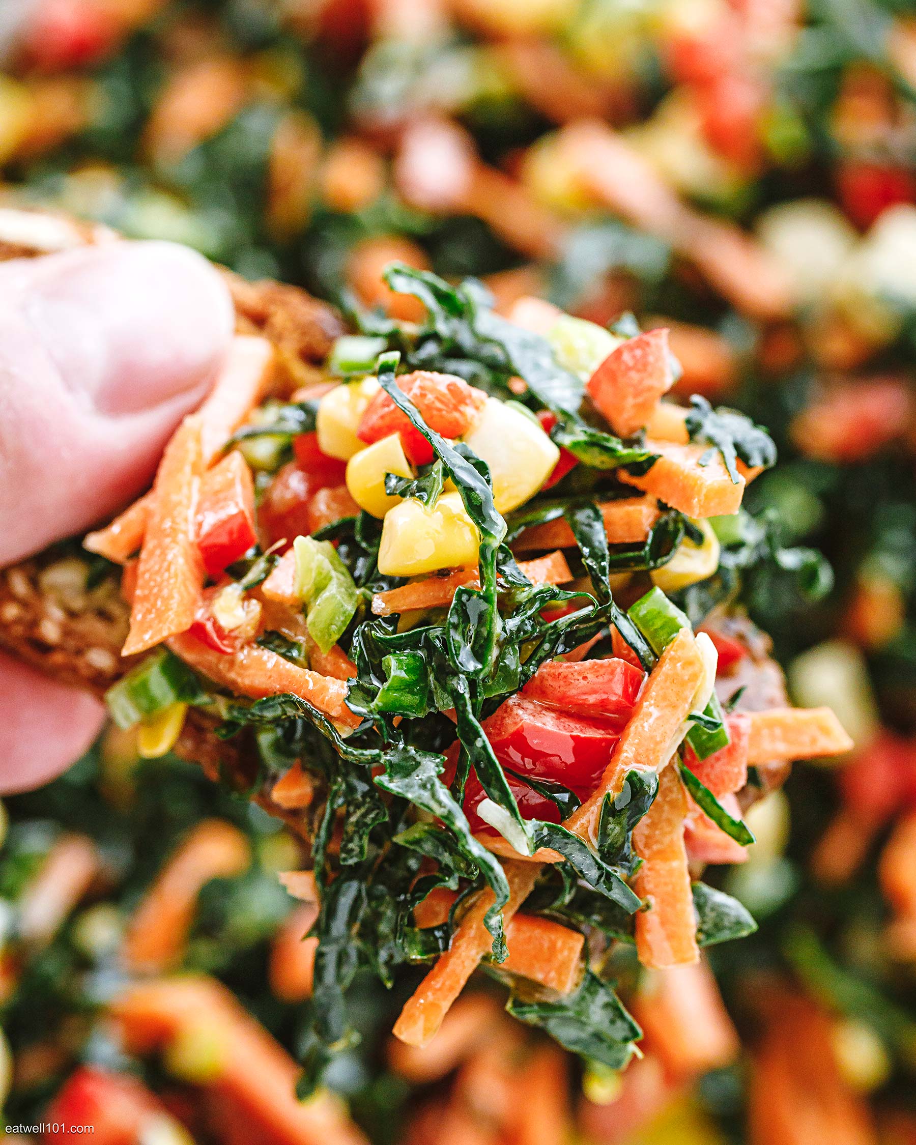 chopped kale salad with lemon dressing