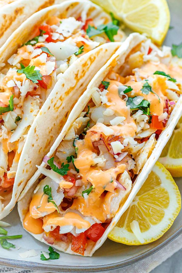 Easy Fish Tacos Recipe - #recipe by #eatwell101 - https://www.eatwell101.com/easy-fish-taco-recipe