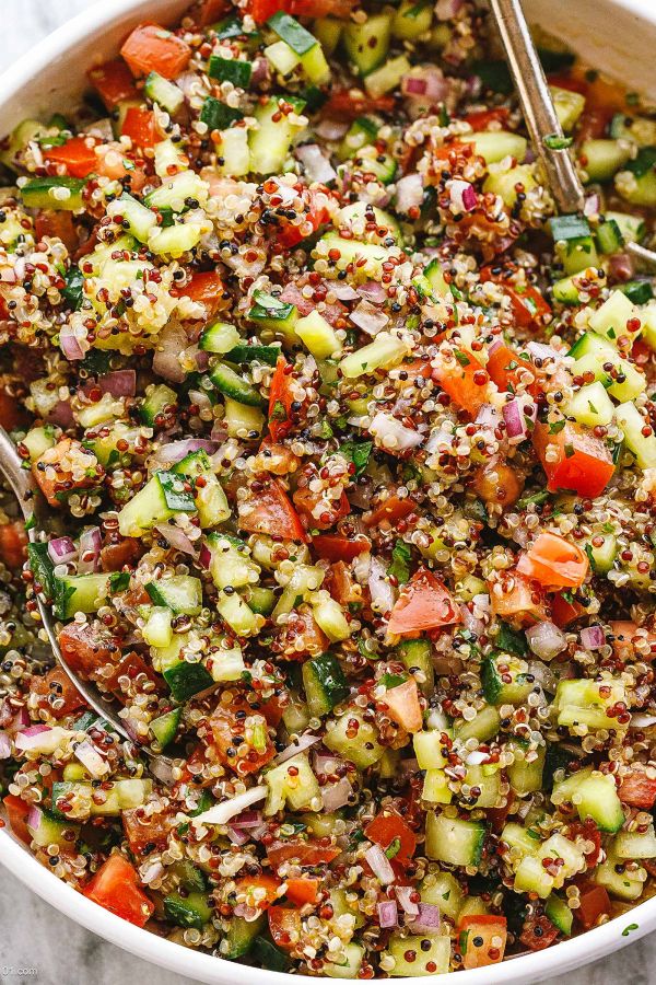 Quinoa Cucumber Salad - #recipe by #eatwell101 - https://www.eatwell101.com/quinoa-cucumber-salad-recipe