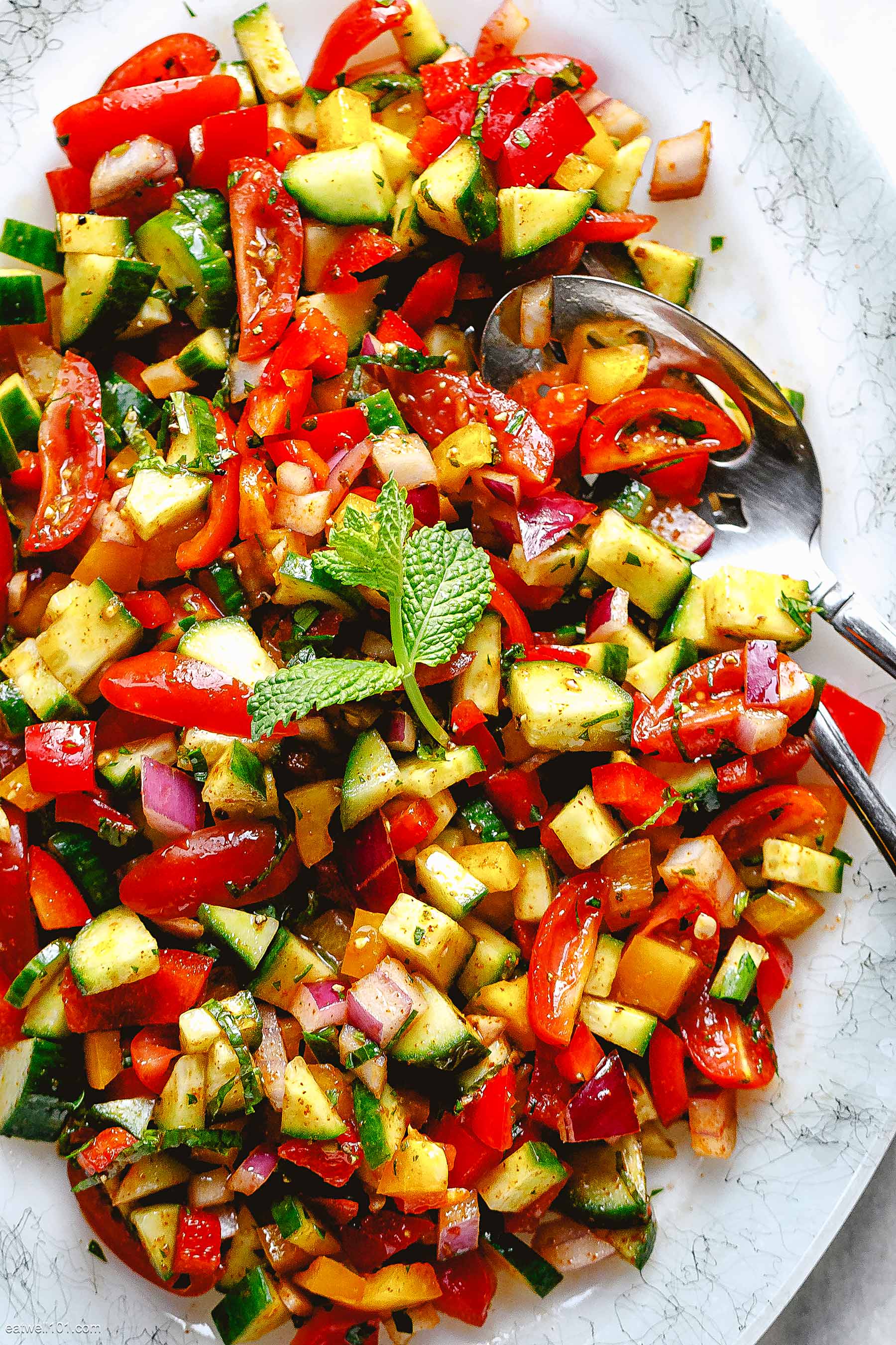 Mediterranean Cucumber Salad with Mint