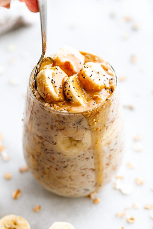 High-Protein Overnight Oats - #recipe by #eatwell101 - https://www.eatwell101.com/high-protein-overnight-oats-recipe