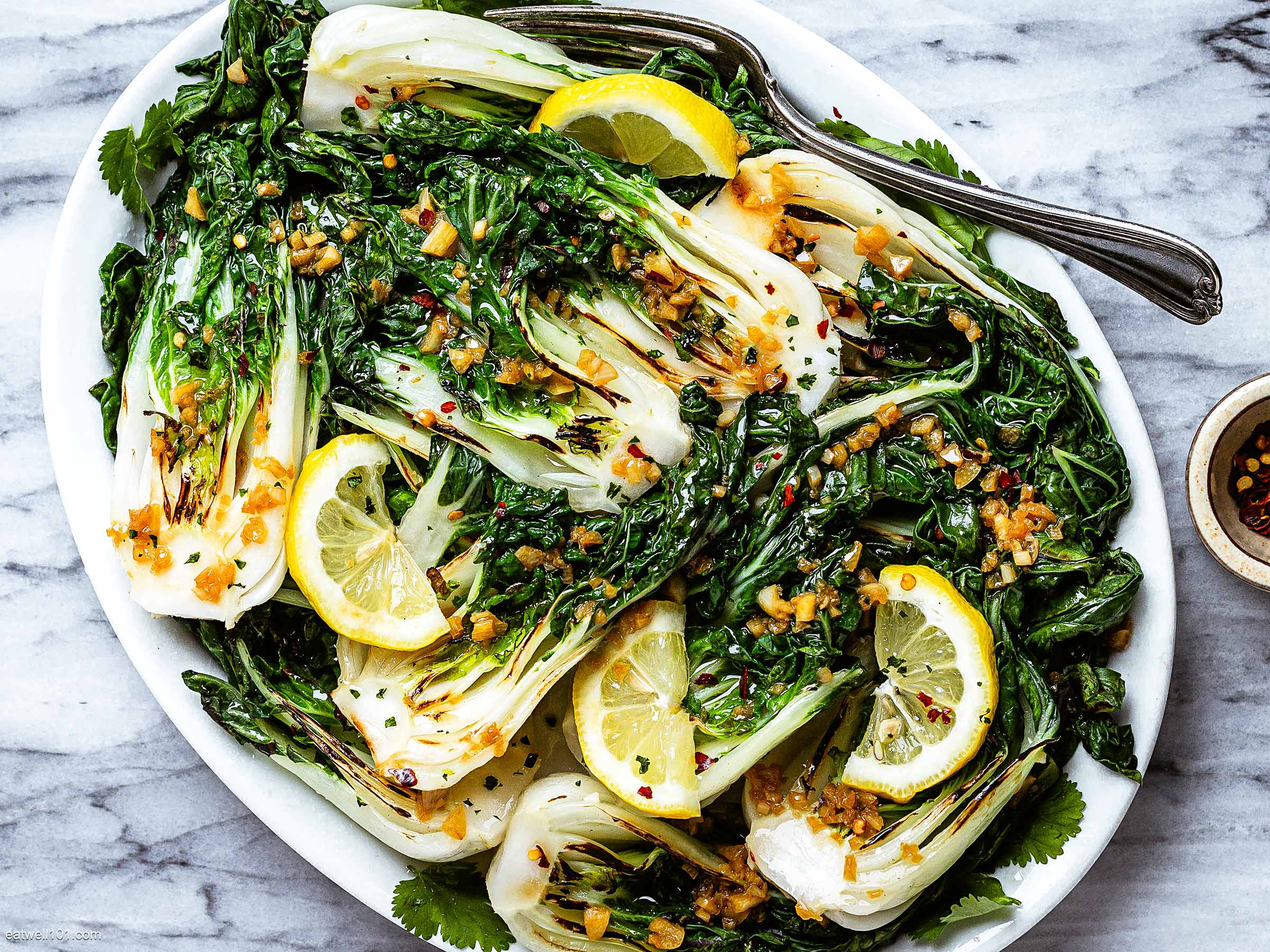 Grilled Bok Choy with Ginger and Garlic
