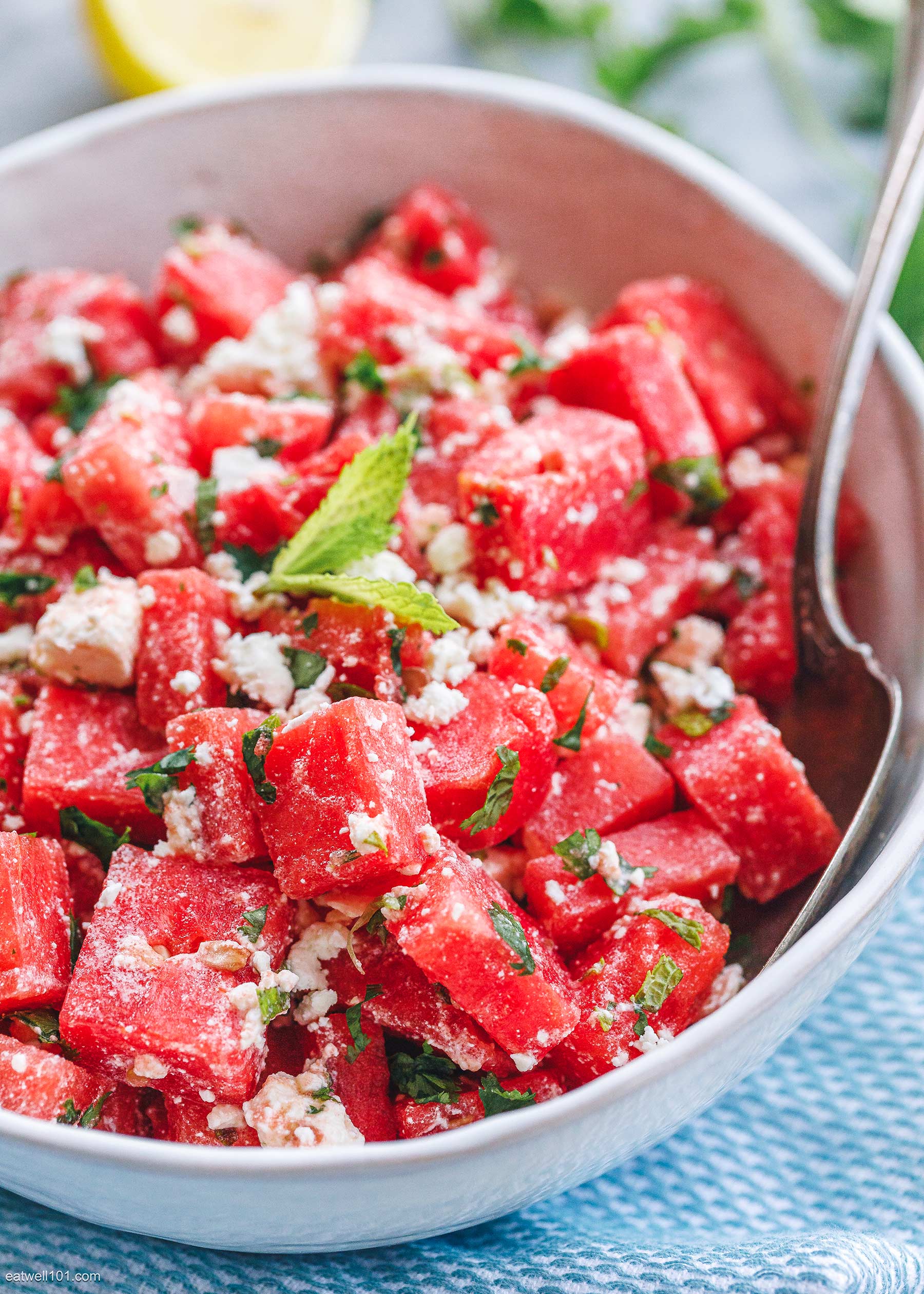 watermelon salad with mint