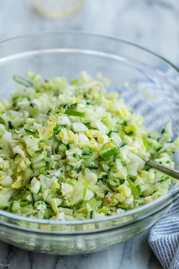 Chopped Green Dip Salad - #recipe by #eatwell101 - https://www.eatwell101.com/chopped-green-dip-salad-recipe