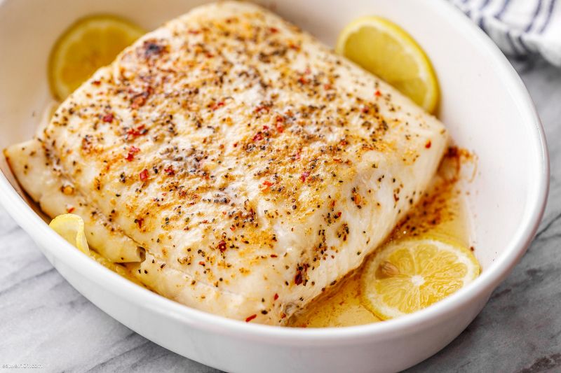 Baked Halibut with Lemon Butter How to Bake Halibut in the Oven