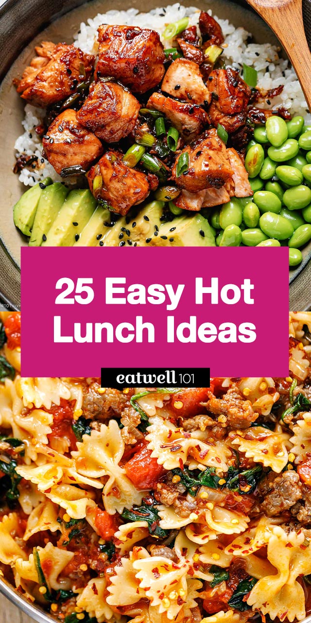 25 Easy Hot Lunch Ideas - #hotlunch #recipes #eatwell101 - These hot lunch recipe ideas plus a quick run in the microwave are all you need for a  healthy, nourishing, and delicious hot lunch meal at work, at school, or even at home!