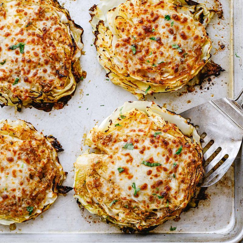 Classic Roasted Cabbage with Garlic and Parmesan
