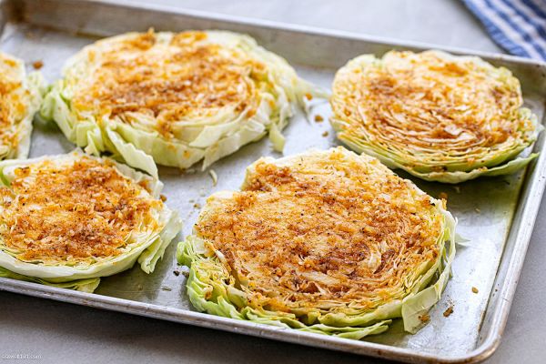 Cheesy Baked Cabbage Steaks