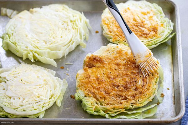 Cheesy Baked Cabbage Steaks