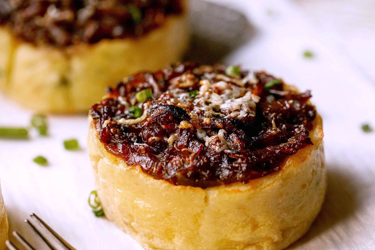French Onion Mashed Potato Cakes
