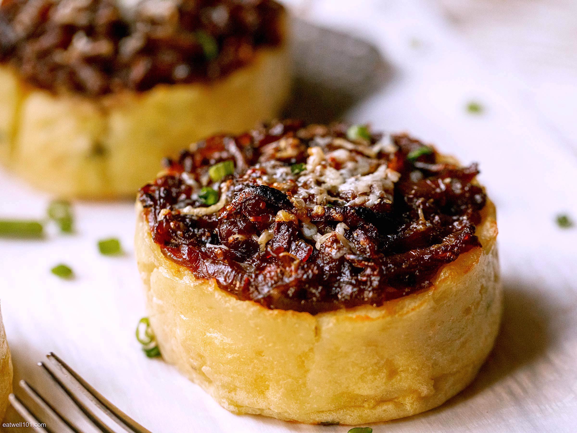 French Onion Baked Mashed Potato Cakes