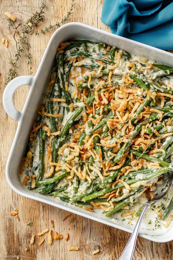 Easy Green Bean Casserole - #recipe by #eatwell101 - https://www.eatwell101.com/green-bean-casserole-recipe