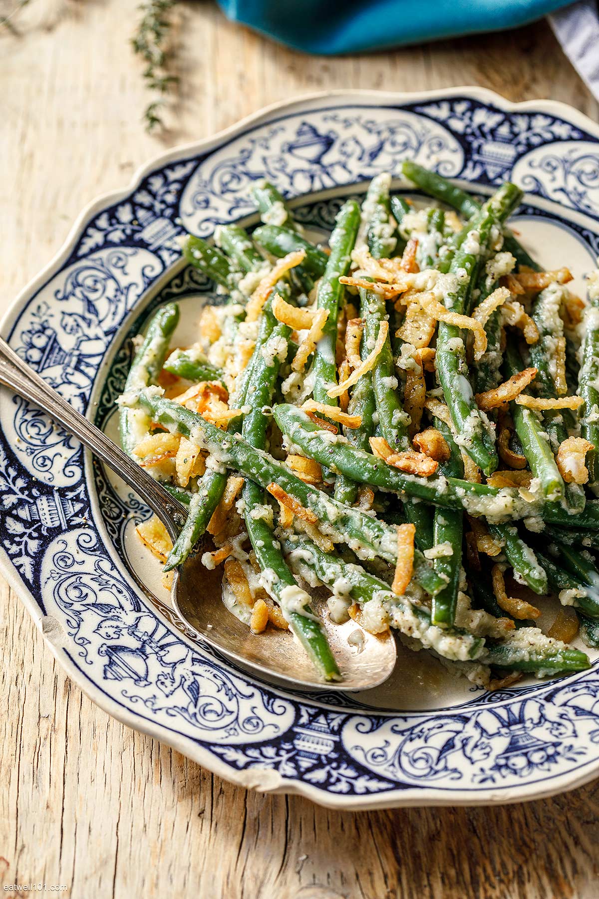 green bean casserole with fresh green beans