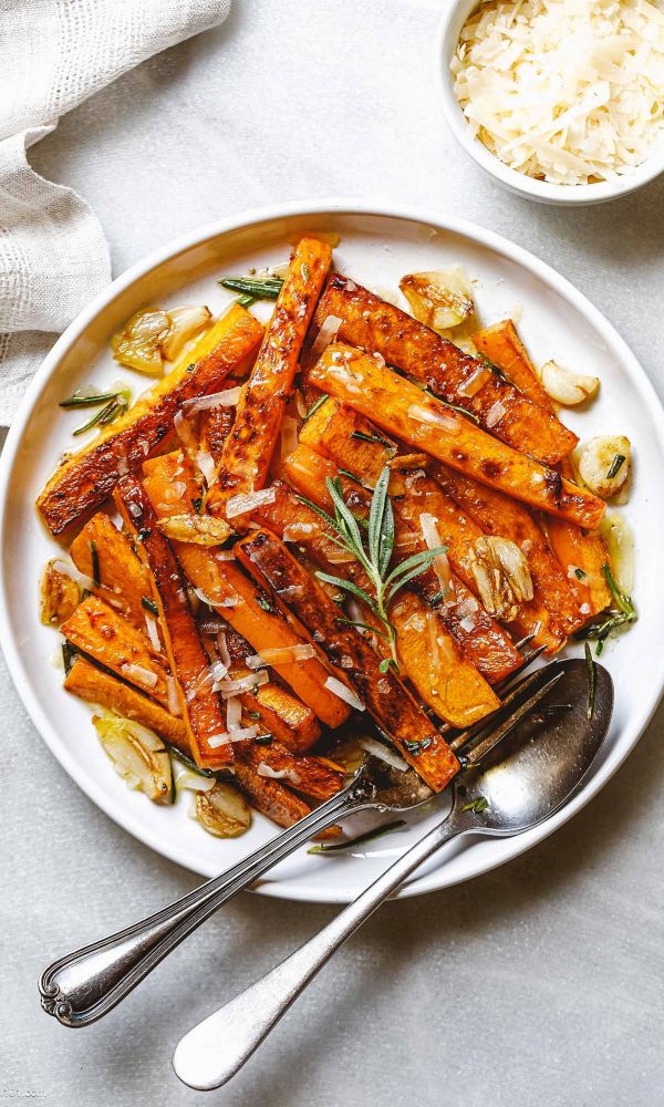 Sauteed Butternut Squash with Garlic Rosemary Butter