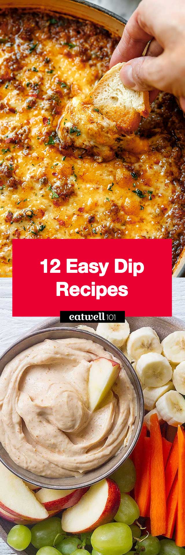 12 Easy Dip Recipes for Your Next Party - #dip #recipes #eatwell101 - Find 12 crowd-pleasing dip recipes perfect for appetizers or potluck gatherings! Including recipes for ground beef dips, cheesy dips, vegetable dips, and more!