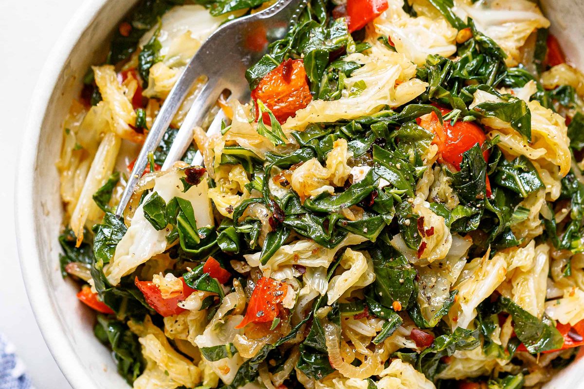 Braised Collard Greens and Cabbage
