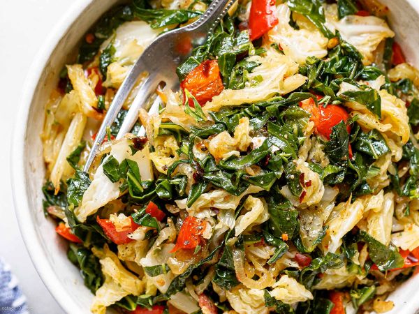 Braised Collard Greens and Cabbage recipe