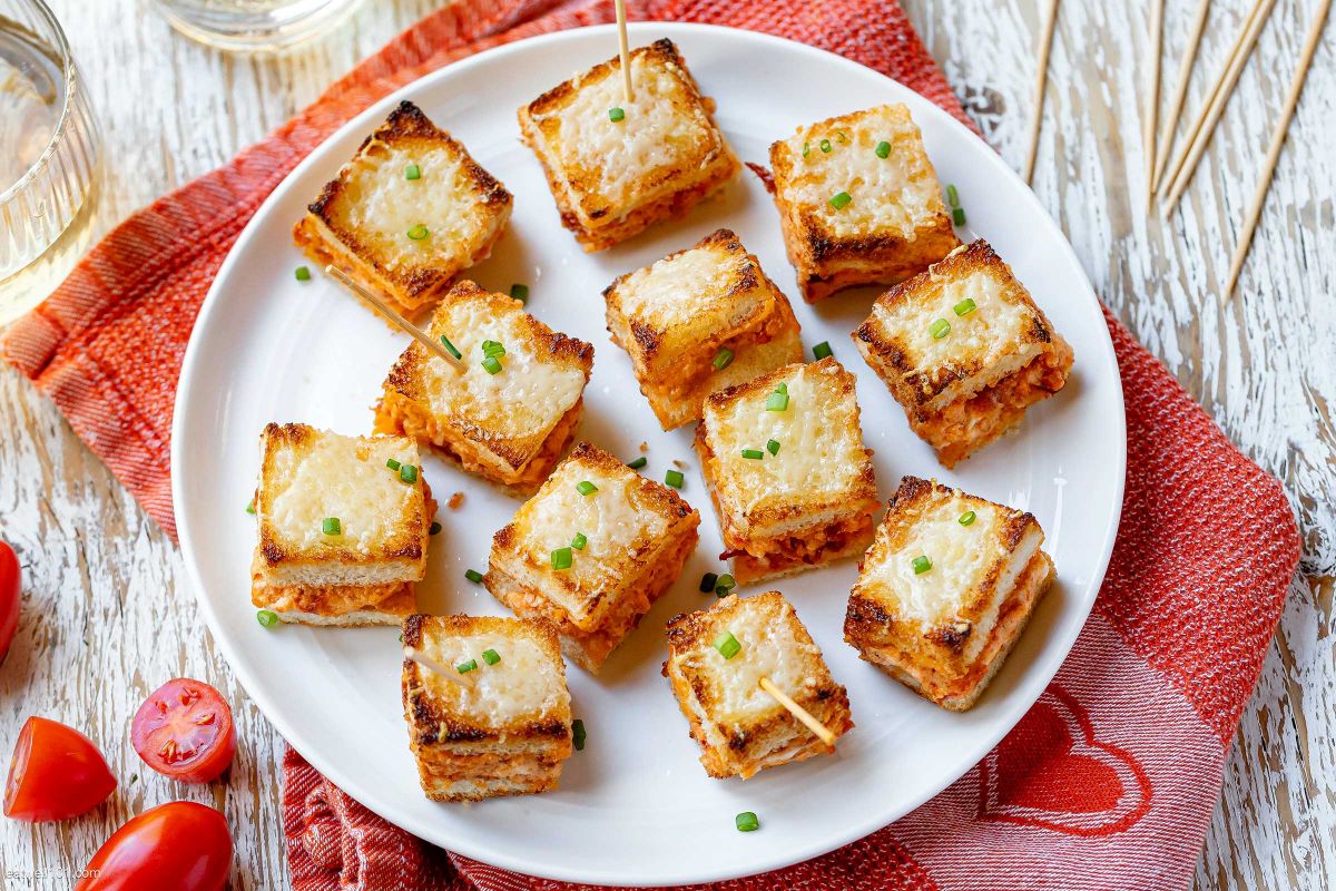 Mini Grilled Cream Cheese Sandwiches with Sun-Dried Tomatoes
