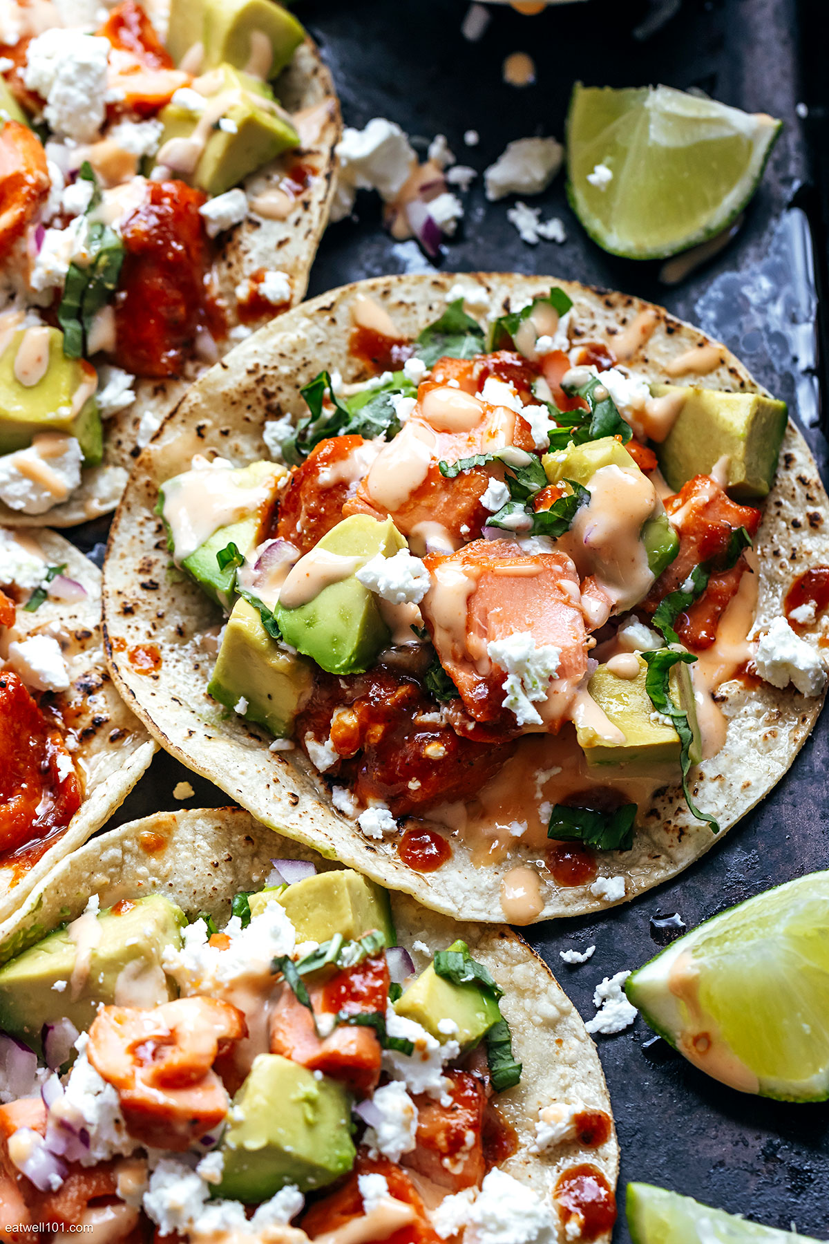 air fryer salmon tacos