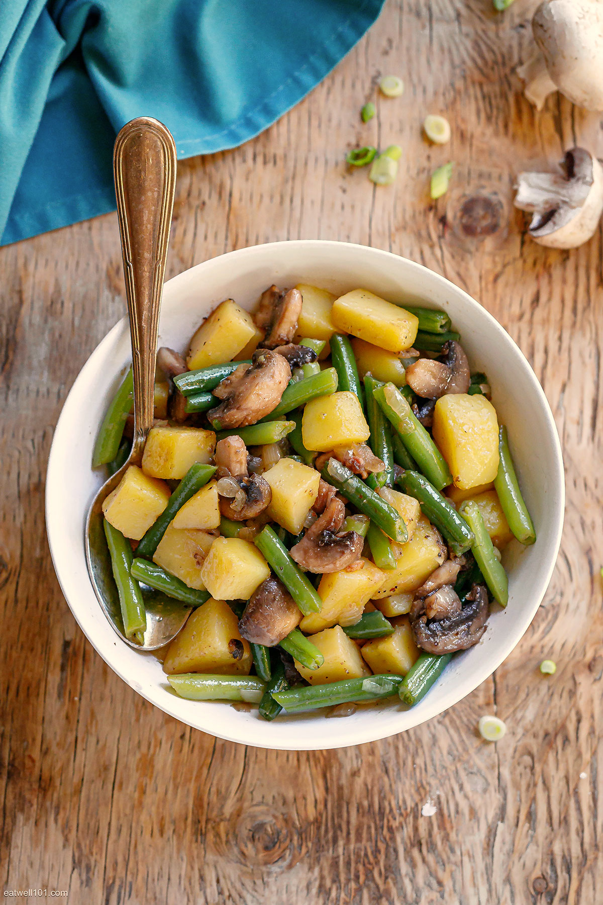 healthy Potato Mushrooms and Green Beans Skillet