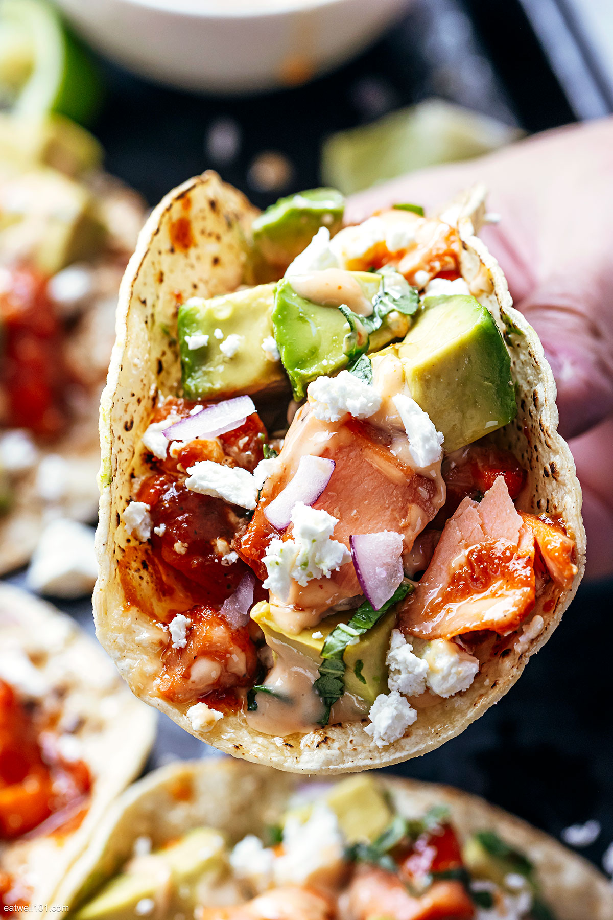 healthy salmon tacos