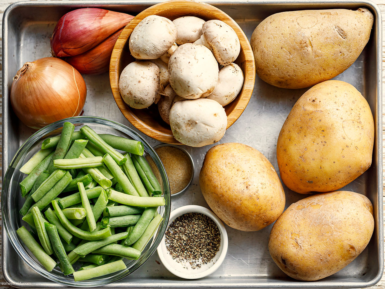 ingredients list for potato mushroom green beans side dish