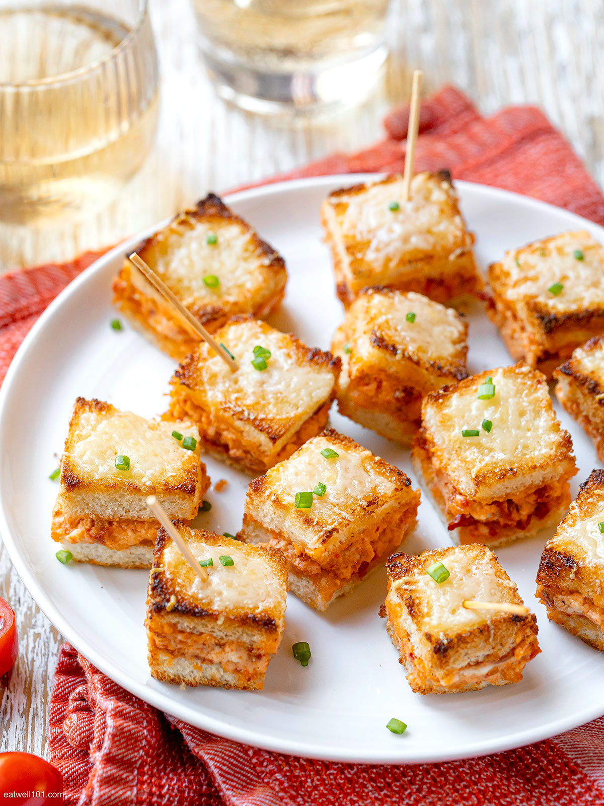 Mini Grilled Cream Cheese Sandwiches with Sun-Dried Tomatoes