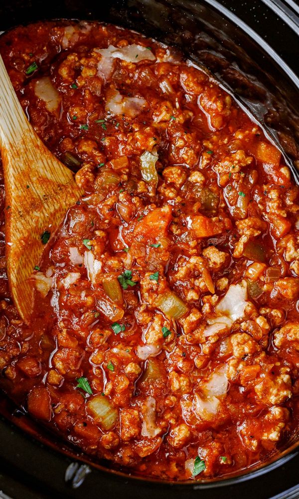 Slow Cooker Ground Turkey Ragu