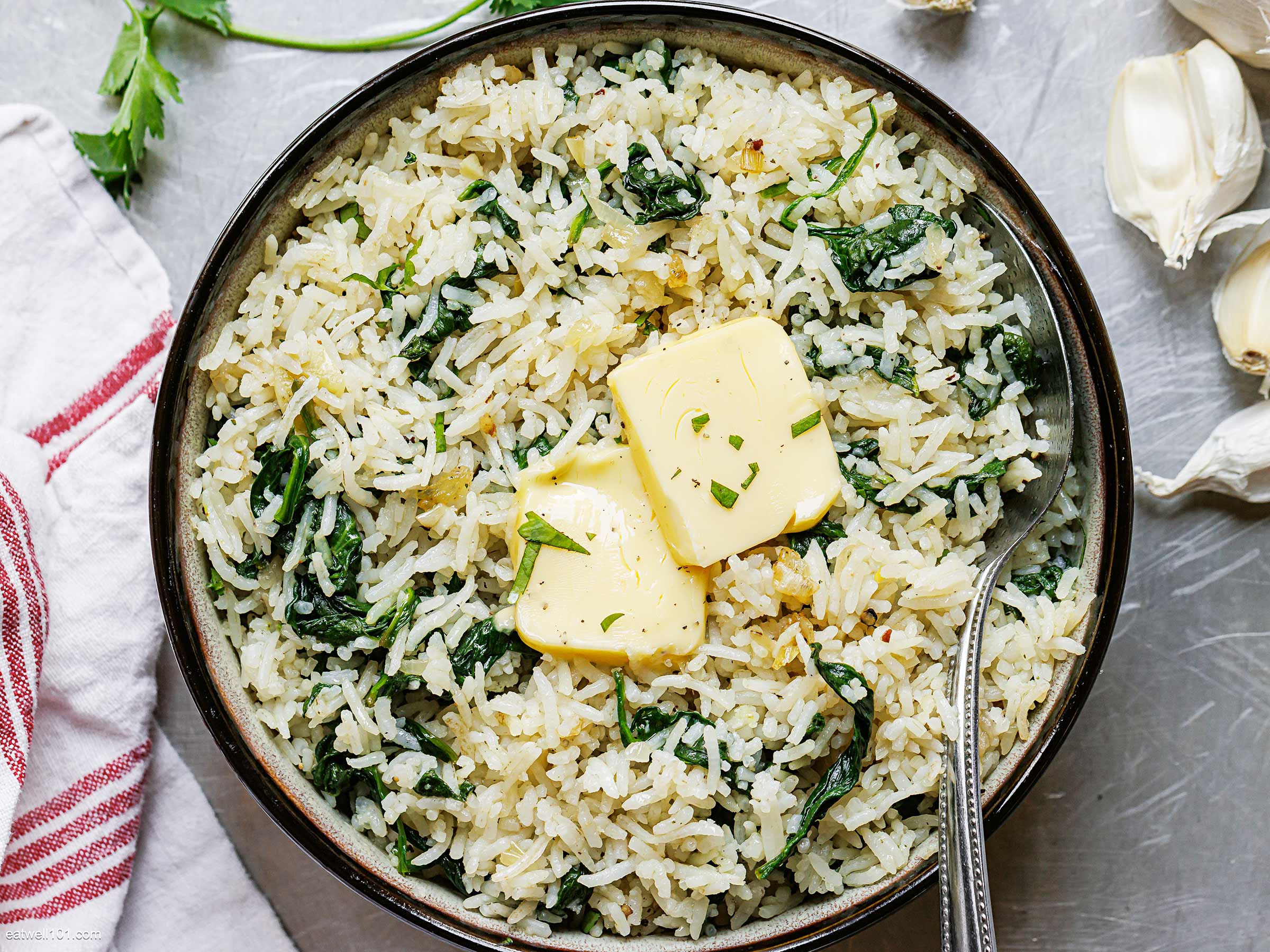 Instant Pot Garlic Spinach Rice