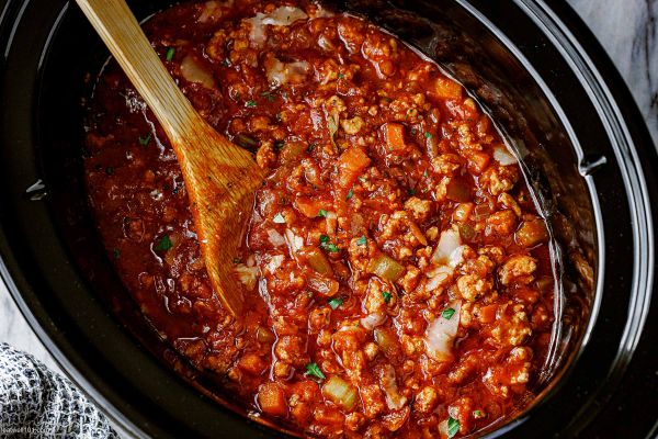 Slow Cooker Ground Turkey Ragu recipe