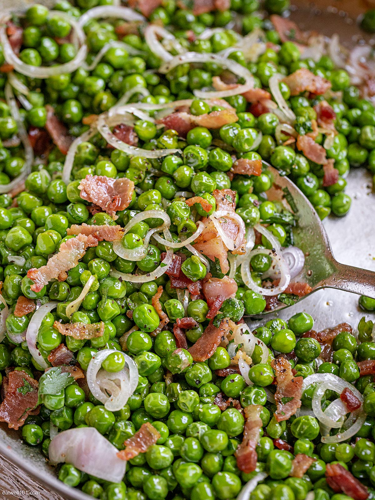 green peas and bacon skillet