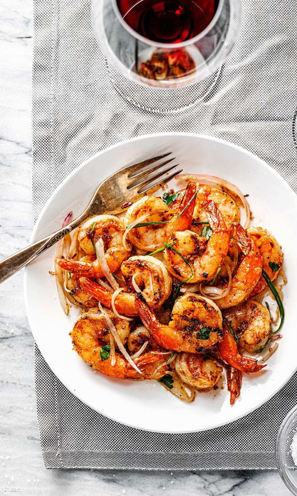 Grilled Shrimp and Shallots