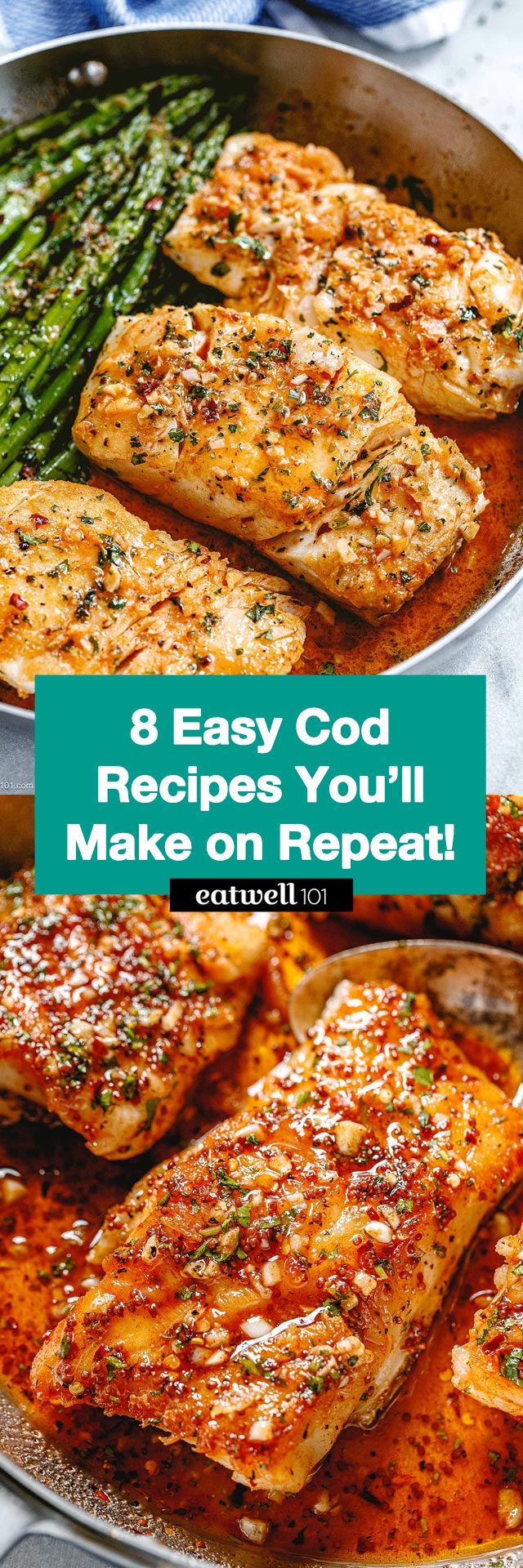 10 Easy Cod Recipes You'll Make on Repeat - #cod #fish #recipes #eatwell101 - These are our best cod recipes for easy, breezy weeknight dinners. From coconut curry cod  to garlic butter cod with lemon asparagus, these cod recipes are easy, delicious, and look impressive!