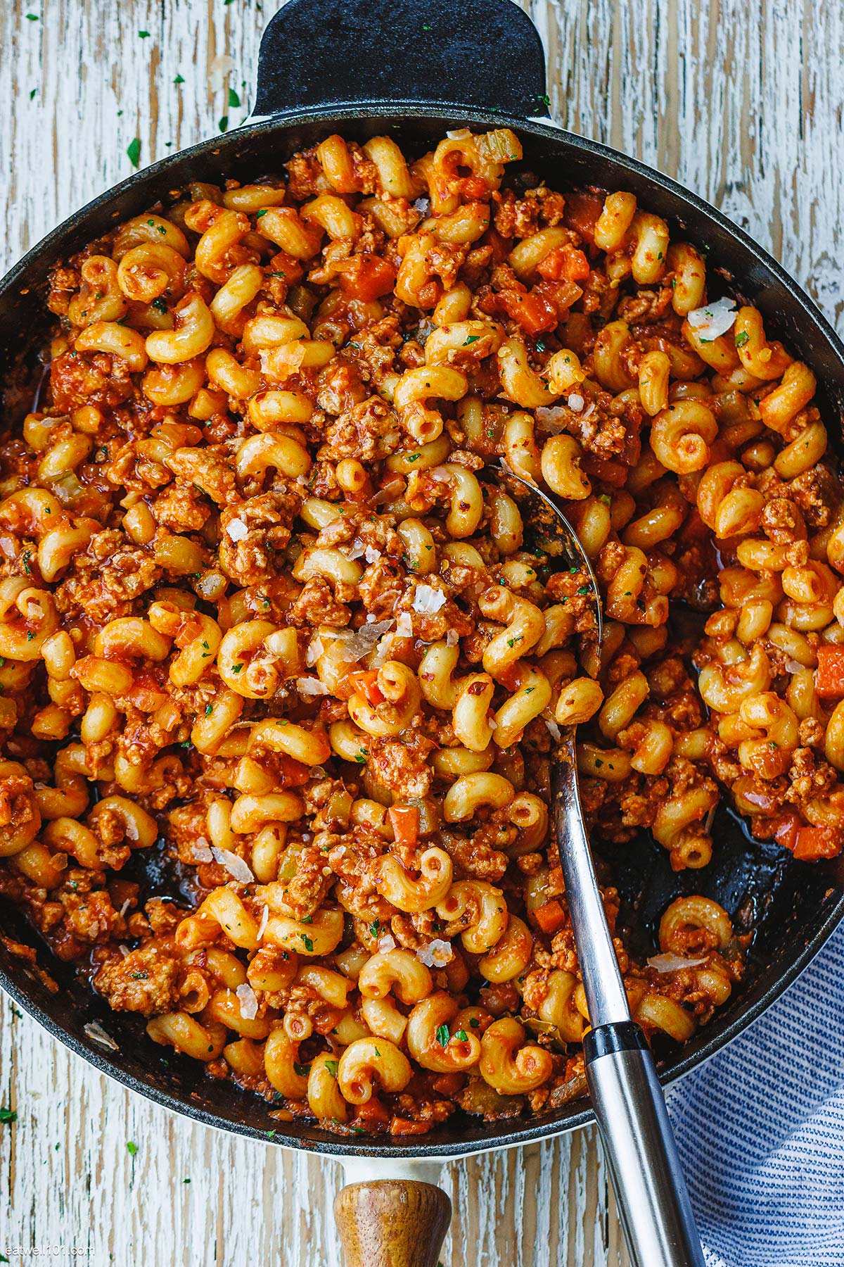 ground turkey pasta skillet recipe