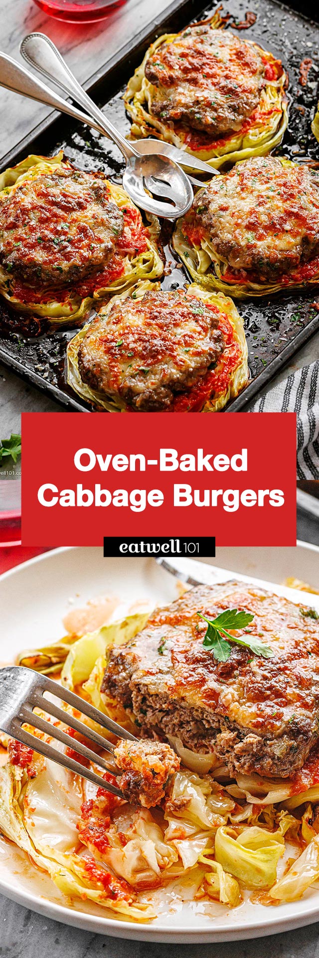Oven-Baked Cabbage Burgers - #cabbage #burger #recipe #eatwell101 - This roasted cabbage burger recipe is sure to bring a whole new flavor to your dinner table! The burgers are easy to make and sure to be a hit with the whole family!