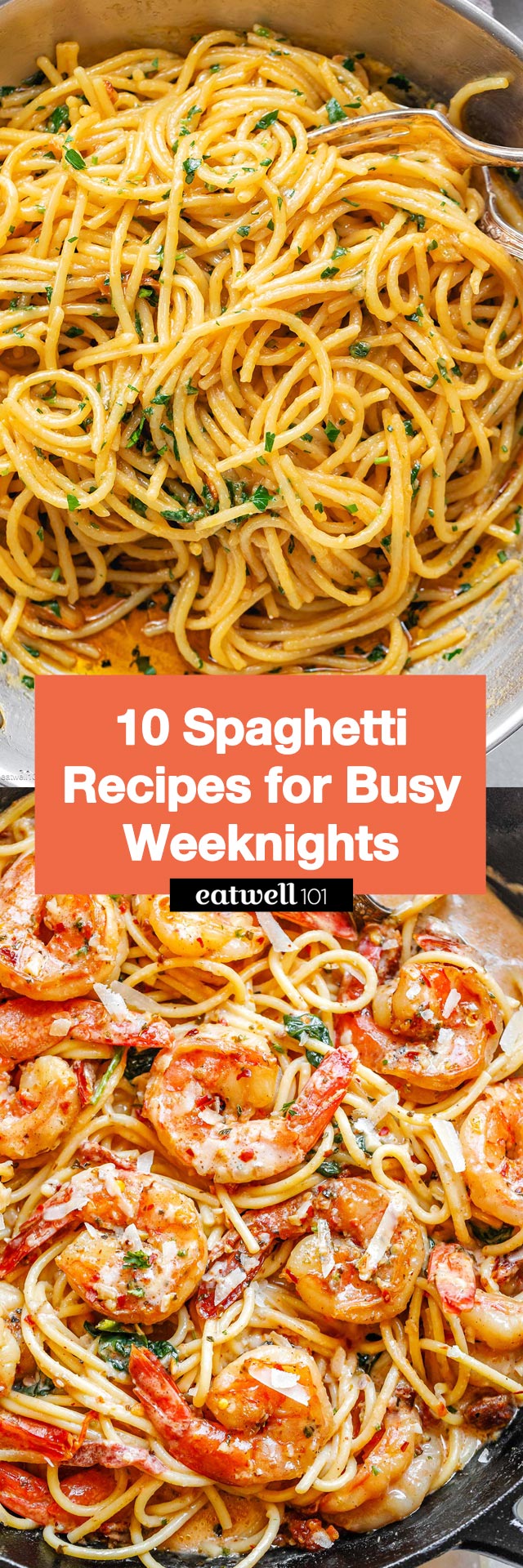 10 Easy Spaghetti Recipes For Busy Weeknights - #spaghetti #pasta #recipes #eatwell101 - These unique and tasty spaghetti recipes are filled with creative twists. From spaghetti in red wine sauce to garlic butter spaghetti, these spaghetti pasta recipes will make your taste buds dance!