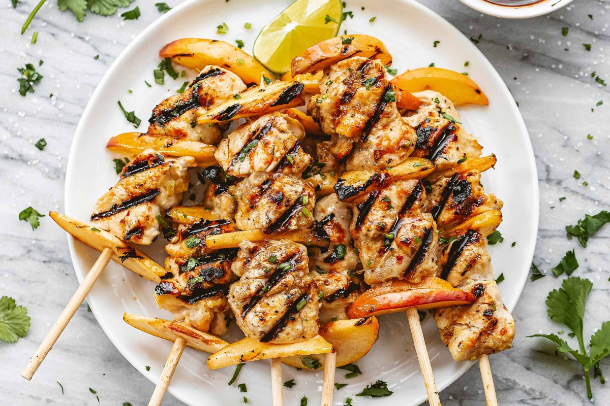 Peach Grilled Chicken With Lime Honey Ginger Sauce