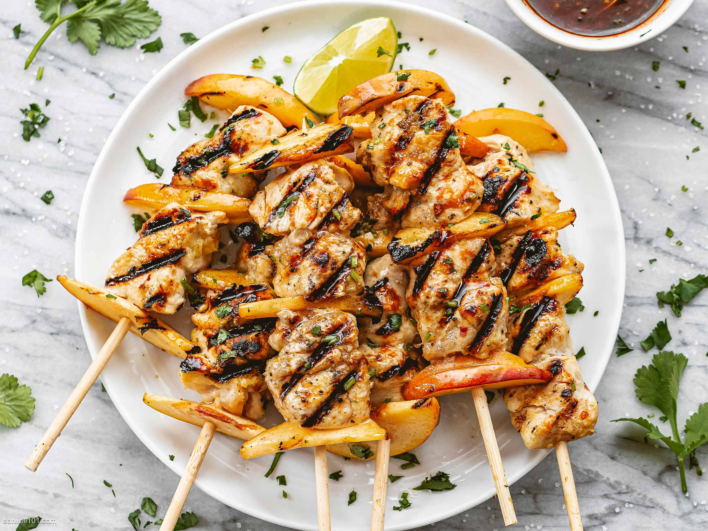 Peach Grilled Chicken With Lime Honey Ginger Sauce