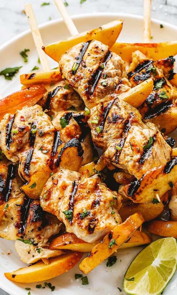 Grilled Chicken Peach With Lime Honey Ginger Sauce