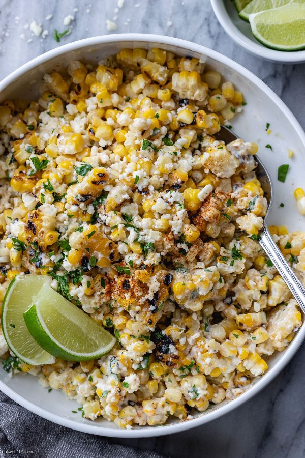 Mexican Street Corn Salad - #recipe by #eatwell101 - https://www.eatwell101.com/mexican-street-corn-salad-recipe