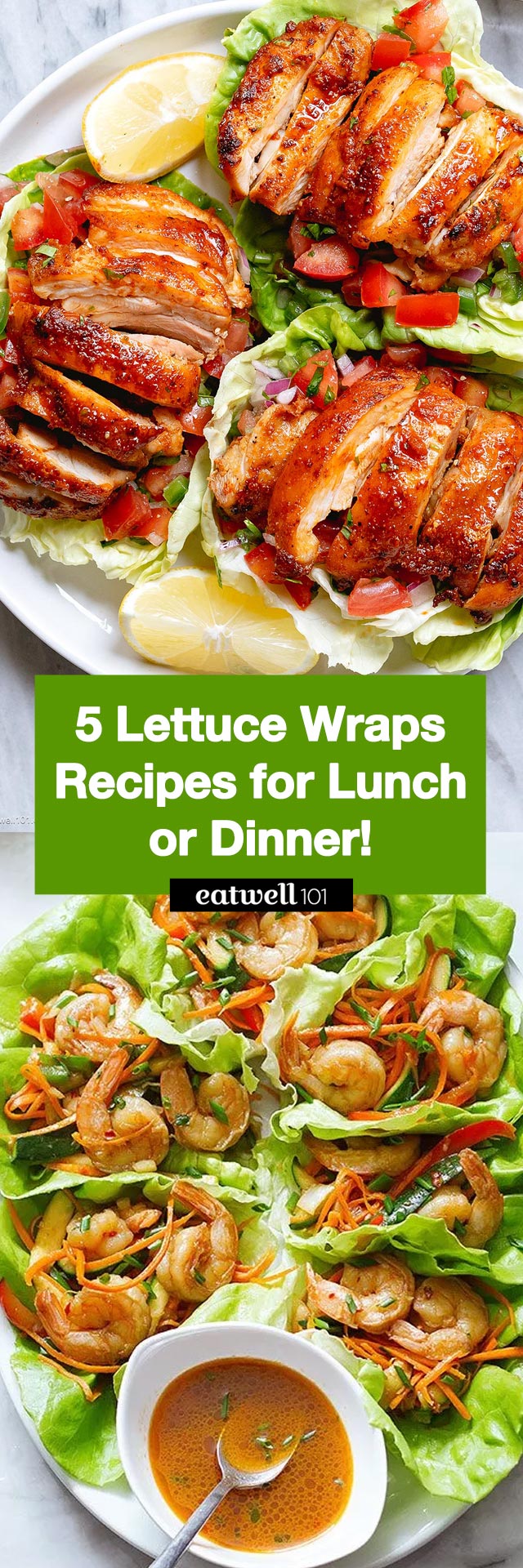 5 Lettuce Wraps Recipes Perfect for Lunch or Dinner! - #lettucewrap #recipes #eatwell101 - Easy lettuce wrap recipes that are so good for you! These easy lettuce wrap recipes are healthy, simple, and easy to make in 25 minutes or less!