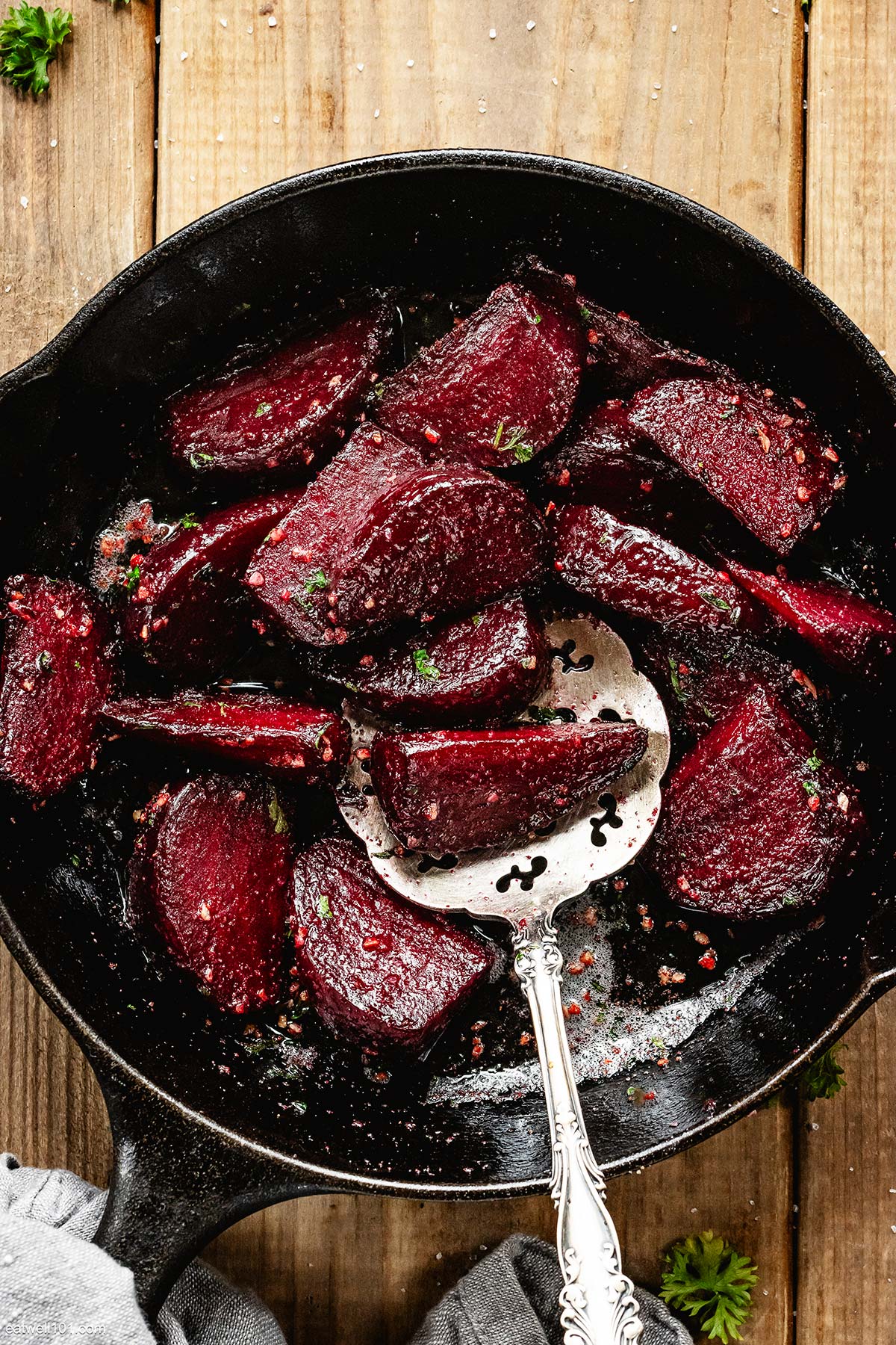 Sautéed Beets with Garlic Butter Sauce