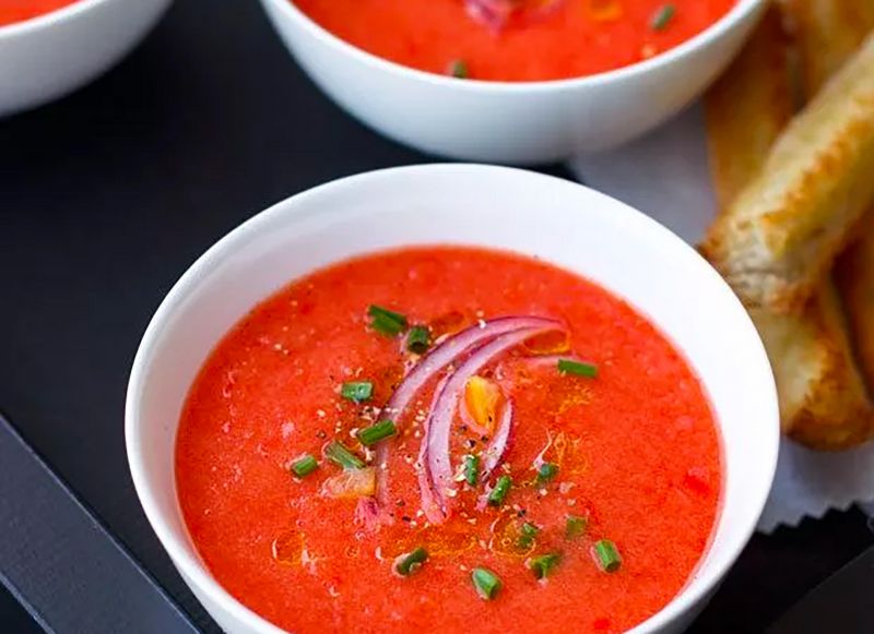 Tomato Strawberry Gazpacho